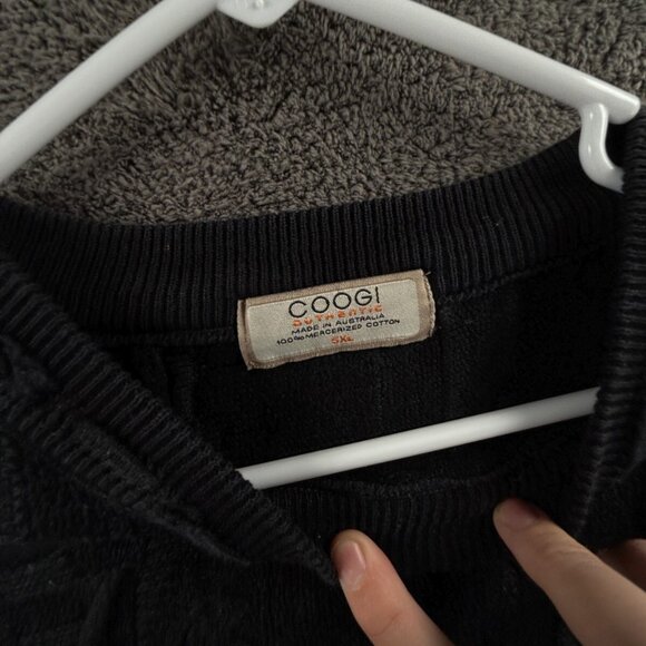 COOGI Australia 5XL Sweater Knit Intricate Black Cotton Pullover Crop Short - Picture 5 of 12